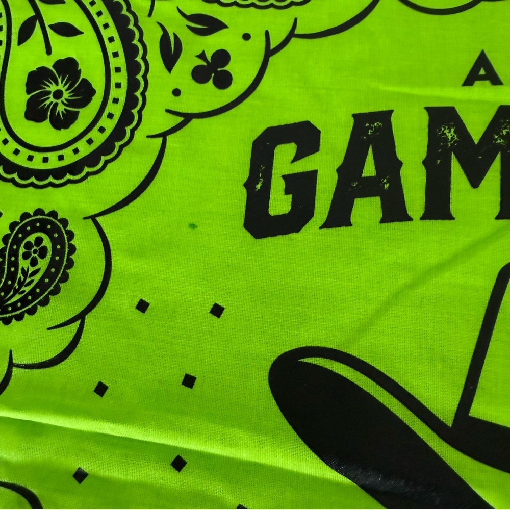 Austin Gamblers Texas Profesional Bull Riding Team Neon Green Bandana Gear - Picture 3 of 11